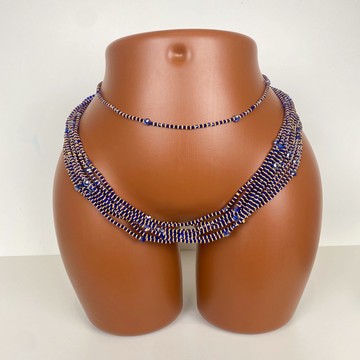 Bayas bleu doré, waistbeads, perle de taille , bine bine , collier de taille, collier de ventre
