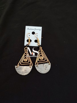 Brass earrings , brass and bone earrings , Wholesale brass earrings
