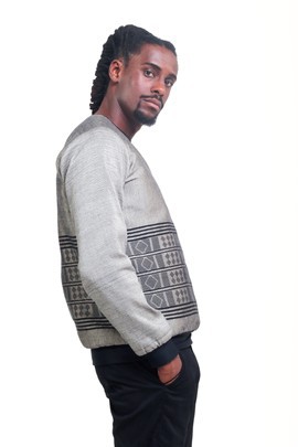 Chic sweatshirt in manjak woven loincloth