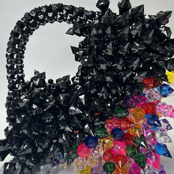 Woman's Heart-Shaped Spiky beaded handbag, Compact Size for Everyday essentials