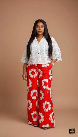 Two-Piece Floral Eyelet Set