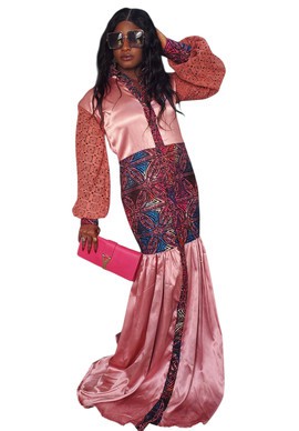 Funke Elegant African Woman Long Shirtdress For Weddings/Special Occasions