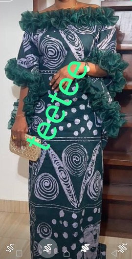 Rich Aunties gros boubou Adire, robe Adire