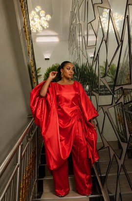 Luxury Red two pieces for ladies,African Fashion,Birthday dress,women's Plus size dress