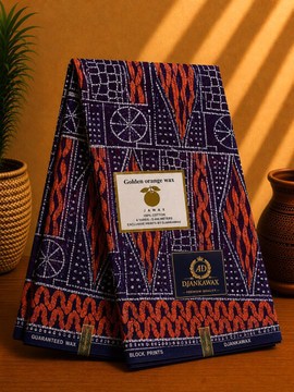 Tissu pagne Ndop Cameroun en coton léger 2 yards