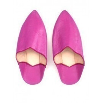 Mode femme babouche en cuir véritable Rose