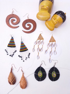 Asili African Earrings Set | Cowrie Earrings
