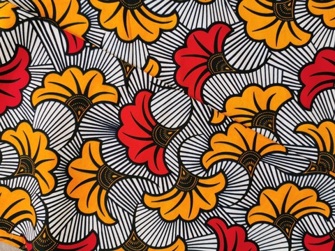 COUPON FABRIC WAX AFRICAN MOTIF: FLOWER OF MARRIAGE