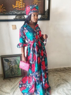 Robe chemise longue élégante pour femme africaine | Mariages/occasions spéciales/offres du Black Friday