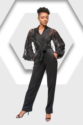 Lace Jumpsuit, Jumpsuit Women, Jumpsuit with Sleeves, Black Jumpsuit, Jumpsuit For Women