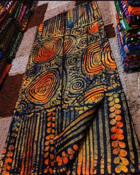 Handmade Batik, Adire 5 yards, African Cotton Batik, Nigerian Tie Dye, Mali Kampala