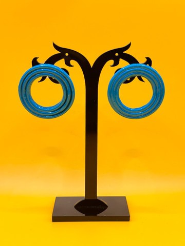 FANCY24-13 : Clous d'oreille ronde turquoise