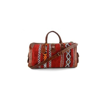 Handmade genuine leather travel bag with shoe compartment - Large weekend bag