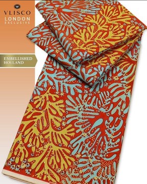 Original VLISCO London Exclusive Embellished Holland/ Vlisco wax/ Holland