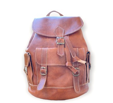 100% handmade high quality genuine leather backpack.