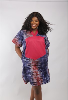 Ese Short Orange Dress| Classic Ankara Short Gown| Gift For Her | Ankara