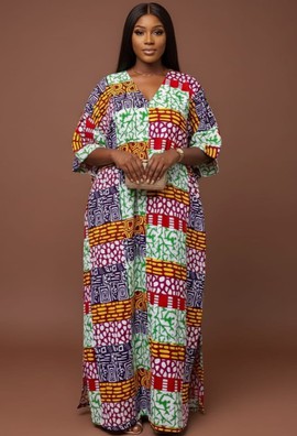 Kaftan en tissu africain imprimé