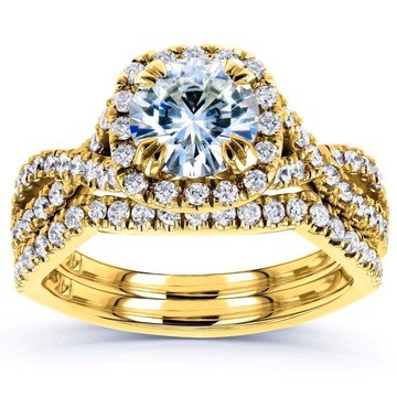10k Women's traditional engagement and wedding rings