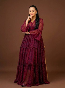 Long burgundy gown  Elegant classy dress