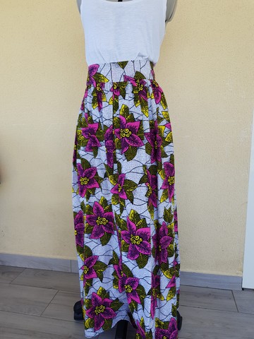 jupe taille haute en wax