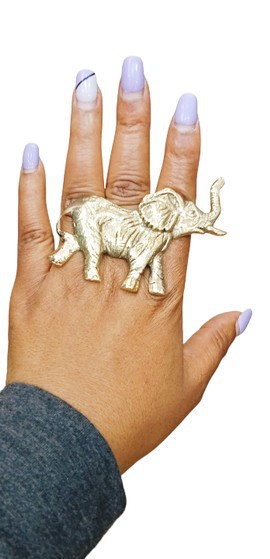 Brass ring, Elephant ring, adjustable ring, handmade ring, statement ring.