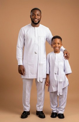 Daady &amp; Son White Senator Suit with Drape Detail|Wedding|Casual