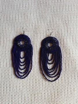 African beaded masai earrings, Beaded drop earrings, Beaded tribal earrings, Elegant earrings