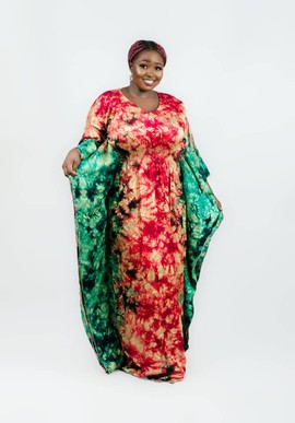 Long boubou dress| Rich Aunty Dress| Fabric Painting Dress| Tie and Dye Gown| Gifts For Her
