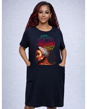 Loose dress with pockets "Black Persistent"