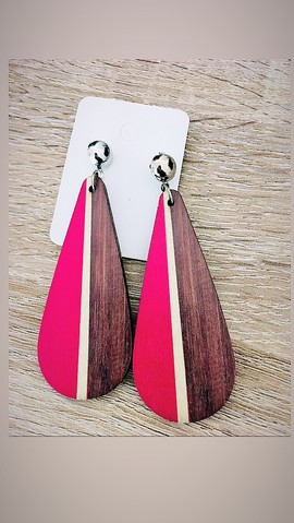 Beautiful pair of wooden earrings