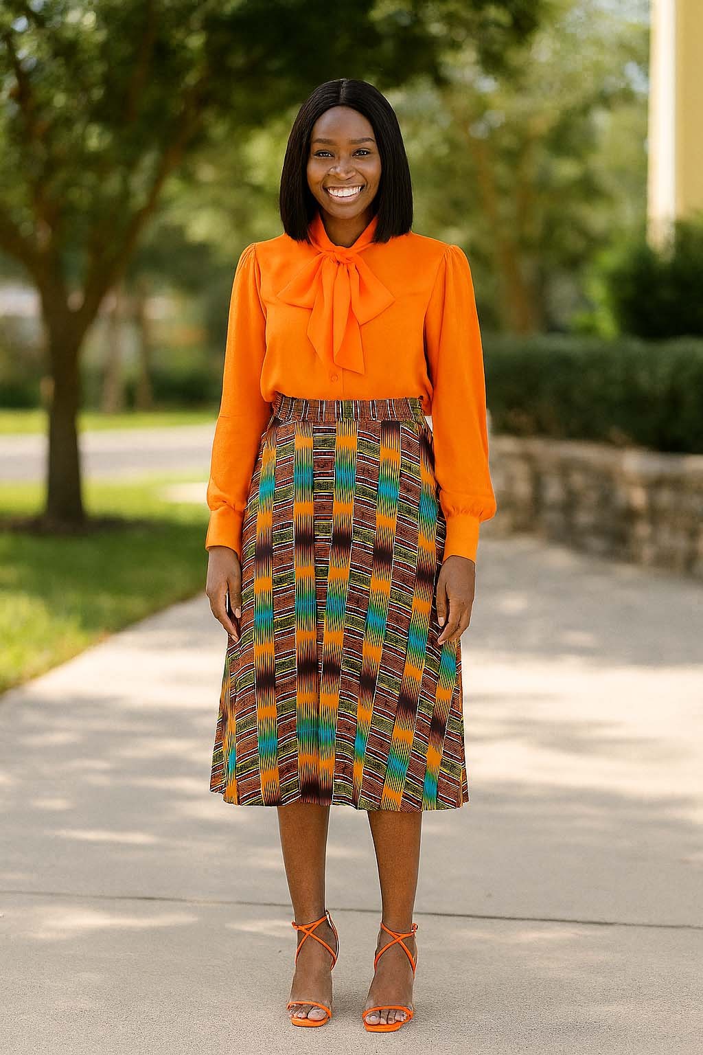 African Tribal Skirt Kente Print | Midi Length Women's Fashion by bynel ...