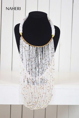 African beaded infinity necklace | African beas tribal neck piece | Gift for her