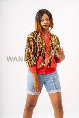 Ankara Light Weight Bomber Style Jacket with Net Pockets,  African Print Jacket