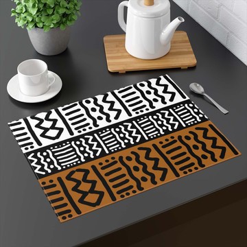 (TWO PIECES) Tabletop Placemat African Kuba Print (MORE SIZES AVAILABLE)