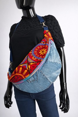 XL fanny pack recycled wax denim