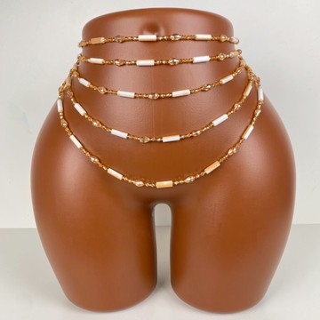 Bayas beige doré, waistbeads, perle de taille , bine bine , collier de taille, collier de ventre
