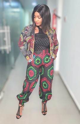 Iconola African Woman Hand Beaded Wax Jacket For Weddings/Special occasions/Plus Size