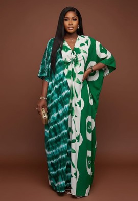 Emerald Adire Kaftan