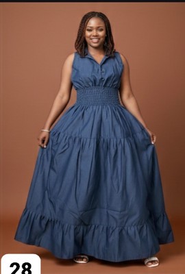 Robe longue en denim chic
