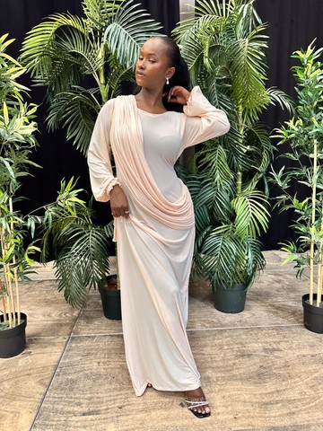 Boubou beige  - avec foulard