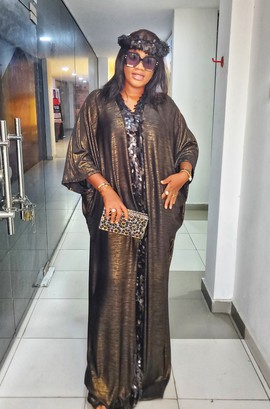 Elegant African Woman Sequin Kaftan Dress for Weddings/Special occasions