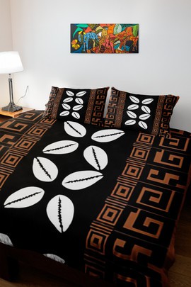 Cowrie Print Tribal Bedding Set Duvet and Pillow Covers (MORE SIZES AVAILABLE)