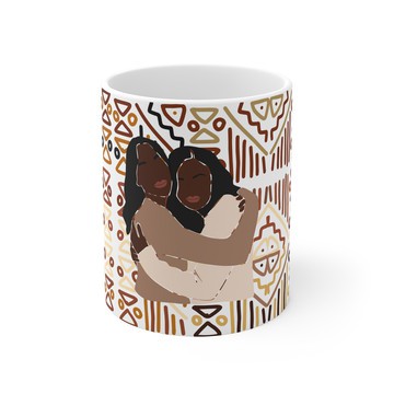 Sisterhood Ankara Inspired Mug | African Print Ceramic Coffee Cup | Friendship Gift