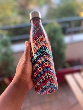 Herringbone pattern insulated bottle, Pince de Joie