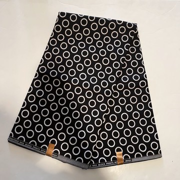 Black and White Circle Dot Print Cotton Fabric - By the Yard
