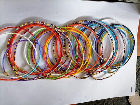 Set of 20 Women ankle bracelets , African anklets , evil eye anklet beads , Traditional beads