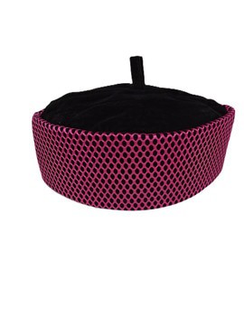 Pink Velvet Net Kufi Cap, African Wedding Hat