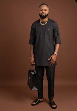 Black Dashiki Tunic &amp; Matching Trousers