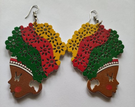 Afro woman earrings
