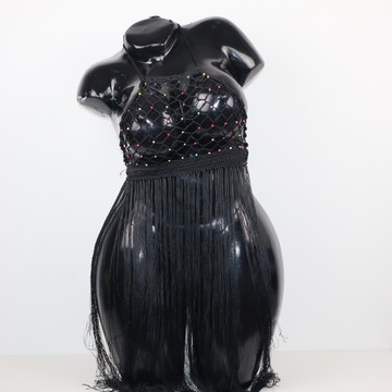 Nuisette tricote à la main, lingerie sénégalaise, robe élégante sexy, Nuisette filet perlée